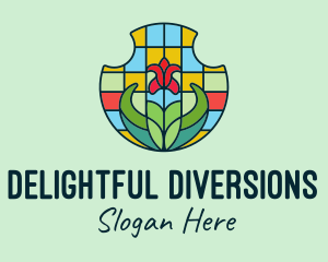 Stained Glass Flower logo design