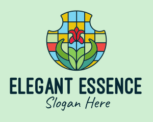 Stained Glass Flower logo design