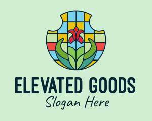 Stained Glass Flower logo design