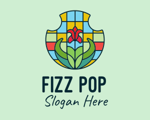 Stained Glass Flower logo design