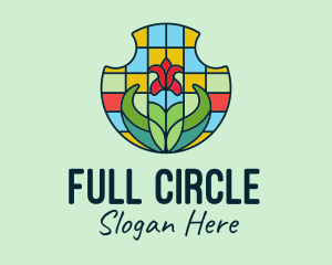 Stained Glass Flower logo design