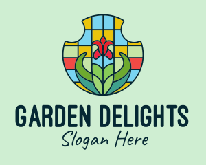 Stained Glass Flower logo design