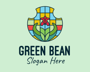 Stained Glass Flower logo design