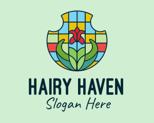 Stained Glass Flower logo design