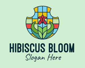 Stained Glass Flower logo design