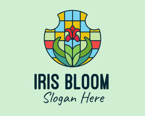 Stained Glass Flower logo design