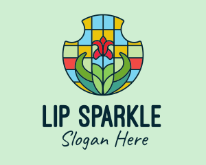 Stained Glass Flower logo design