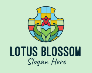 Stained Glass Flower logo design