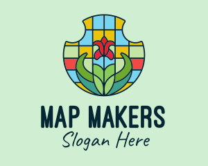 Stained Glass Flower logo design