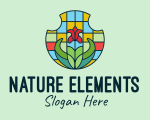 Stained Glass Flower logo design