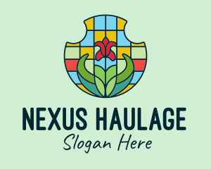 Stained Glass Flower logo design