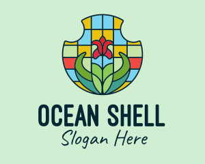 Stained Glass Flower logo design