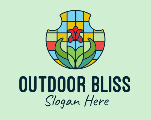 Stained Glass Flower logo design