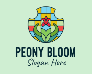 Stained Glass Flower logo design