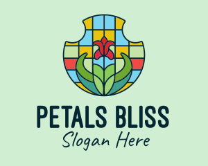 Stained Glass Flower logo design