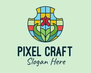 Stained Glass Flower logo design