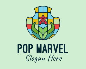 Stained Glass Flower logo design