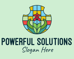 Stained Glass Flower logo design