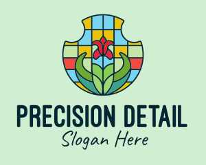 Stained Glass Flower logo design