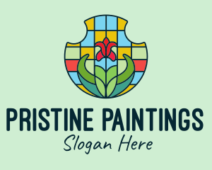 Stained Glass Flower logo design