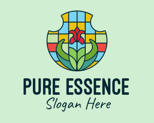 Stained Glass Flower logo design