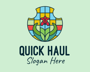 Stained Glass Flower logo design