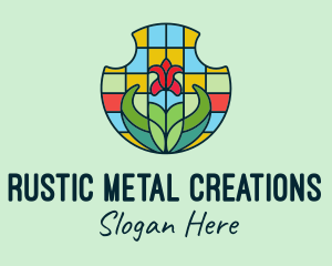 Stained Glass Flower logo design