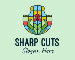 Stained Glass Flower logo design