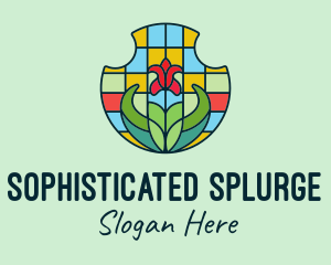 Stained Glass Flower logo design