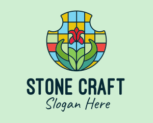 Stained Glass Flower logo design