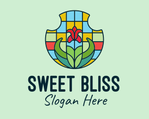 Stained Glass Flower logo design