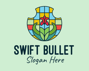 Stained Glass Flower logo design