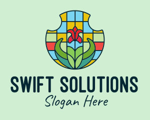 Stained Glass Flower logo design