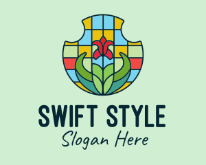 Stained Glass Flower logo design