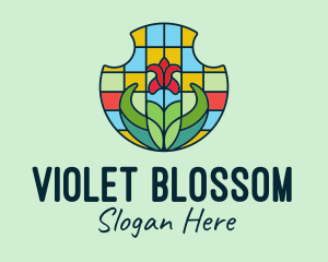 Stained Glass Flower logo design