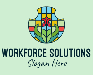 Stained Glass Flower logo design