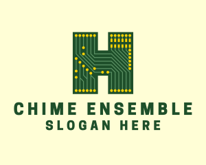 Circuit Board Letter H Logo