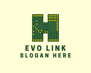 Circuit Board Letter H logo