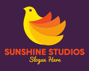 Yellow Orange Bird logo design