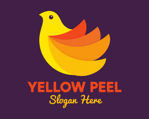 Yellow Orange Bird logo design