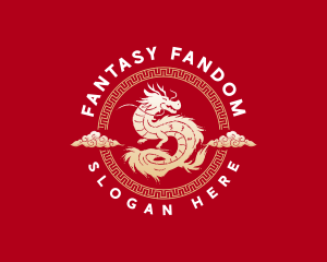 Mythical Fantasy Dragon logo design