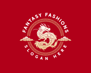 Mythical Fantasy Dragon logo design