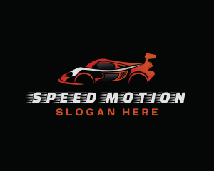 Red Racing Sports Car logo design