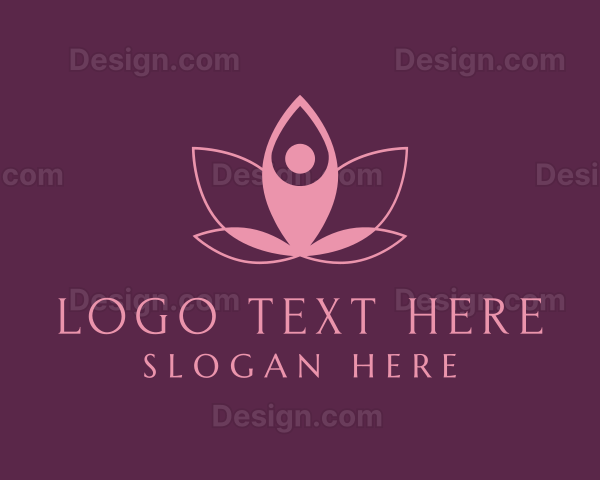 Lotus Flower Yoga Pose Logo