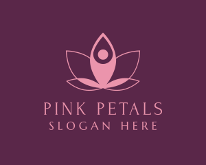 Lotus Flower Yoga Pose logo design