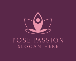 Lotus Flower Yoga Pose logo design