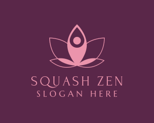 Lotus Flower Yoga Pose logo design