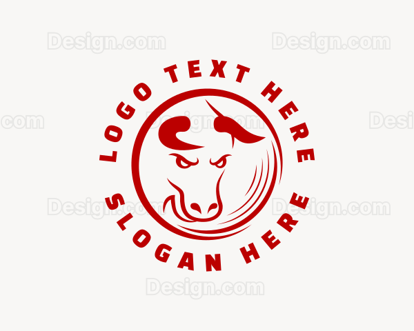 Angry Bull Cattle Logo