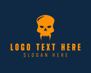 Fang Skull Skeleton logo design