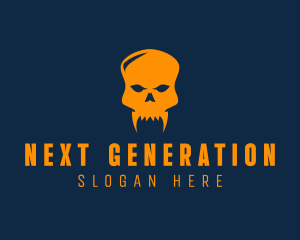 Fang Skull Skeleton logo design